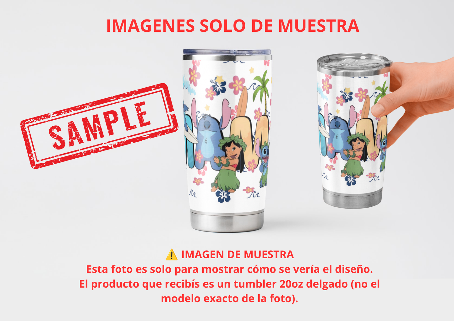 Tumbler 20oz — Colección Stitch Día de la madre