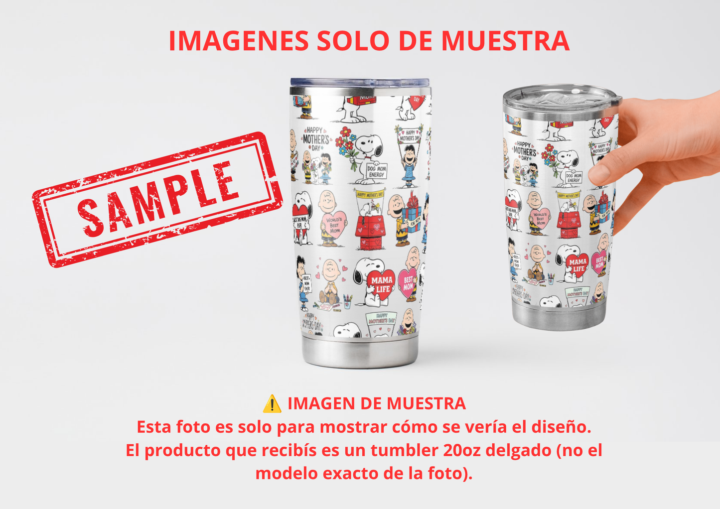 Tumbler 20oz — Colección Stitch Día de la madre.